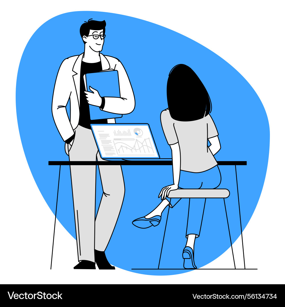 Managers are discussing business issues Managers are discussing business issues vector image