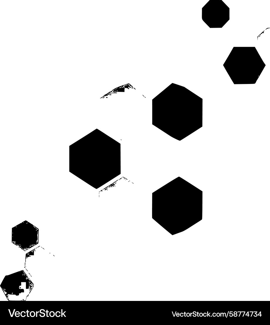Monochrome Hexagonal Grid Vector Image