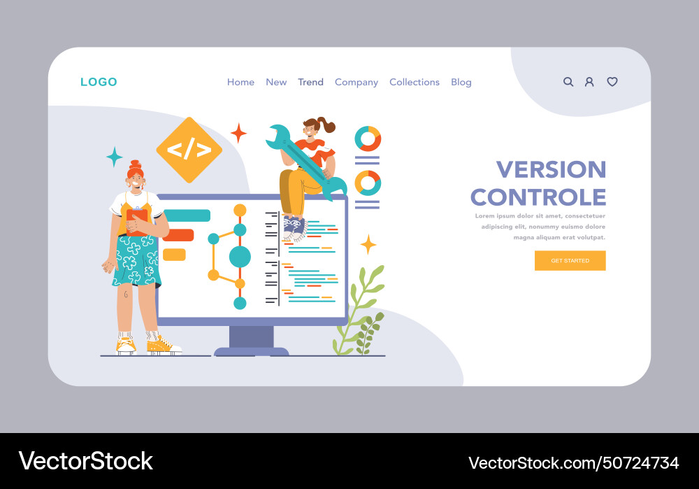 Open source web banner or landing page software Open source web banner or landing page software vector image