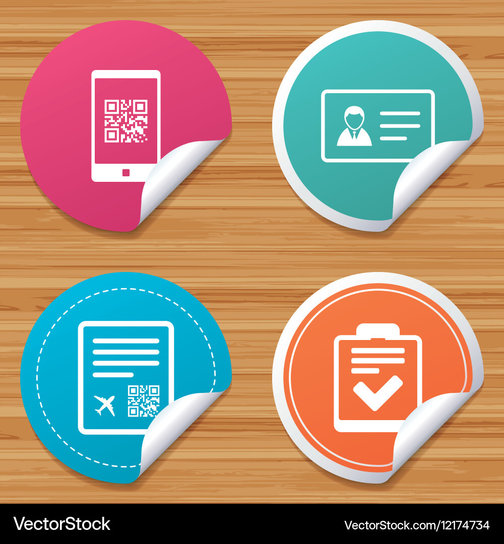 Qr scan code icon boarding pass flight sign Vector Image