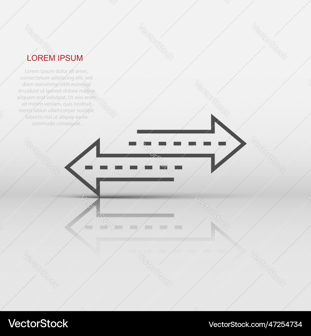 Reverse arrow sign icon in flat style refresh Reverse arrow sign icon in flat style refresh Vector Image