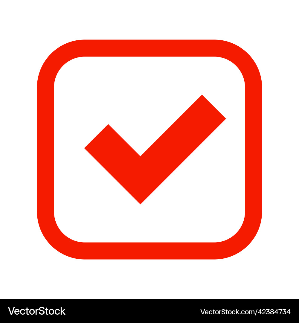 Rote Checkbox-Icon-Bestätigung und Authentifizierung Rote Checkbox-Icon-Bestätigung und Authentifizierung vektorbild