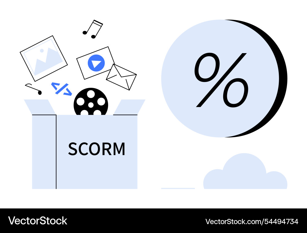 Scorm package with multimedia elements Scorm package with multimedia elements vector image