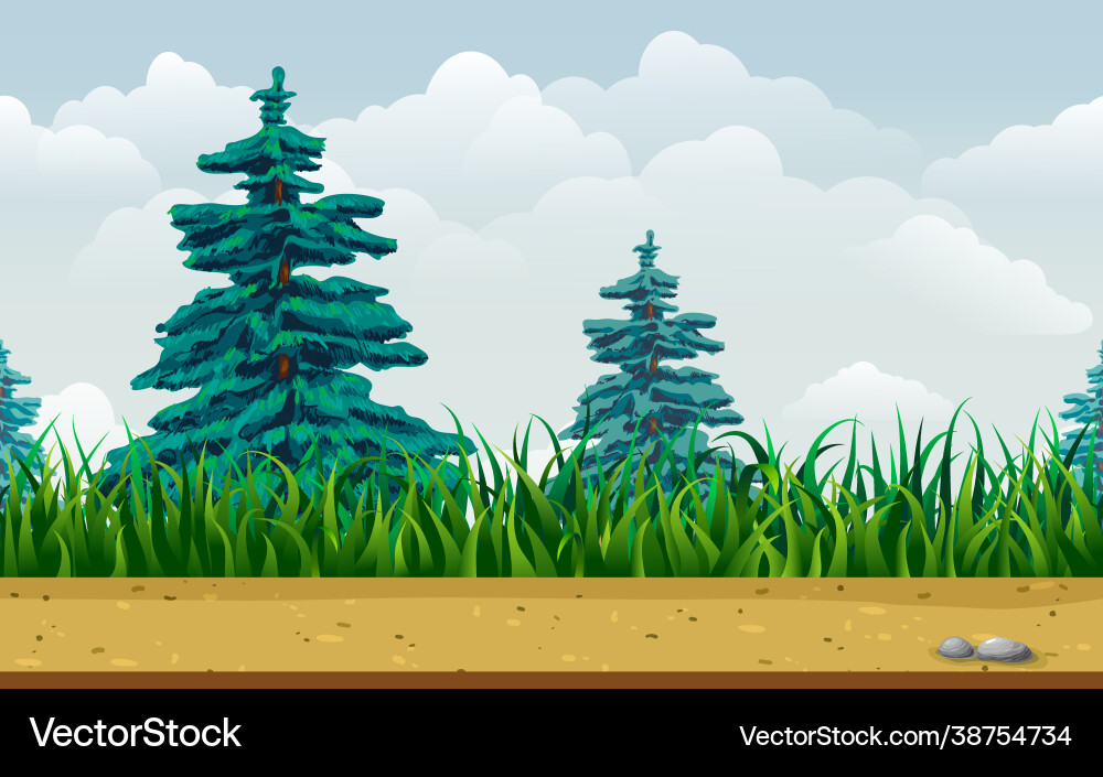 Seamless forest landscape endless parallax game Seamless forest landscape endless parallax game Vector Image