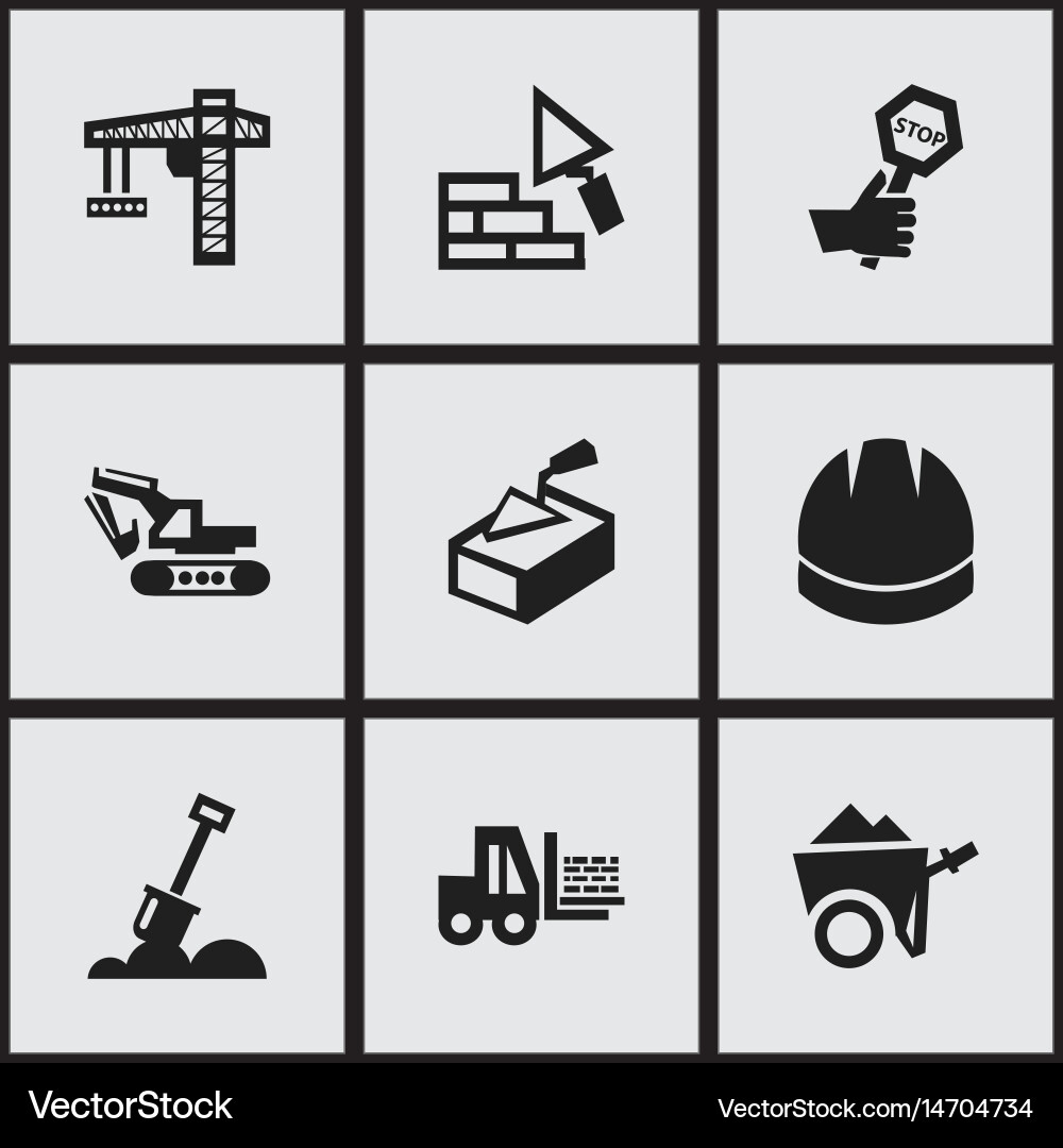Set of 9 editable structure icons includes Vector Image