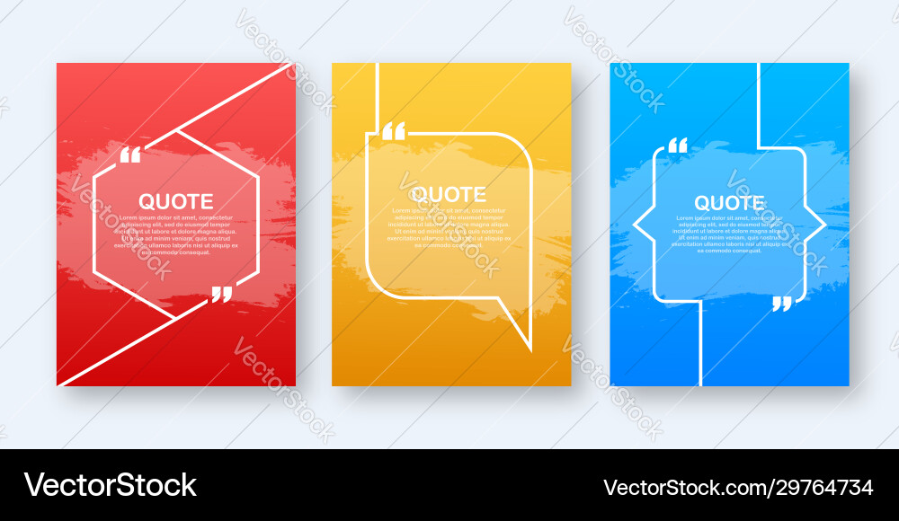 Set quote frames blank template with print Set quote frames blank template with print vector image