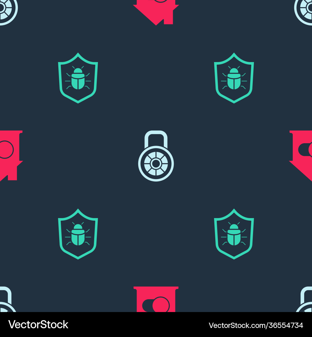 Set smart home safe combination lock and system Vector Image