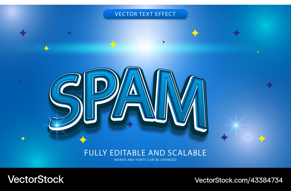 Spam Text Effect Editable Template vector image