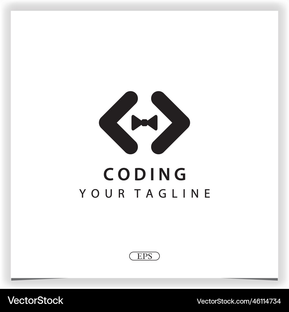Tie coding or programmer logo premium elegant Tie coding or programmer logo premium elegant vector image