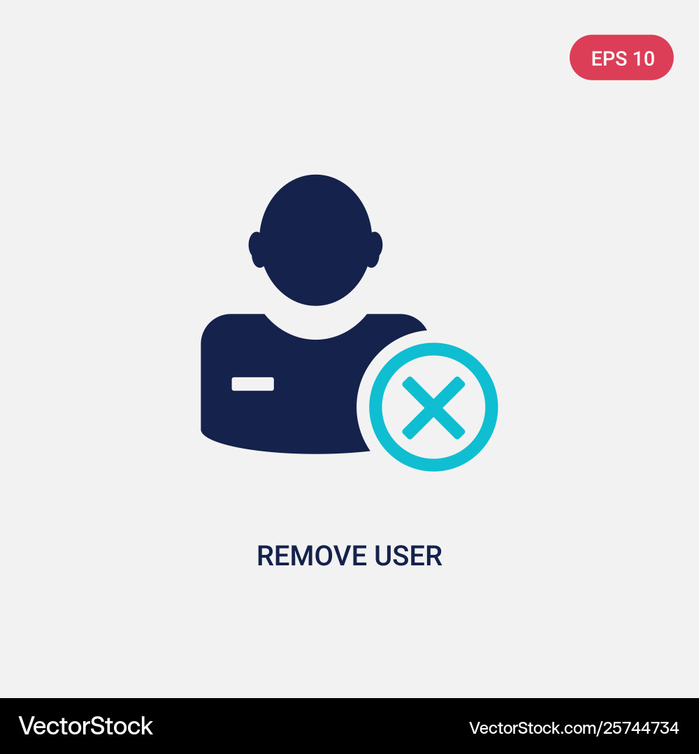 Two color remove user icon from human resources Two color remove user icon from human resources vector image