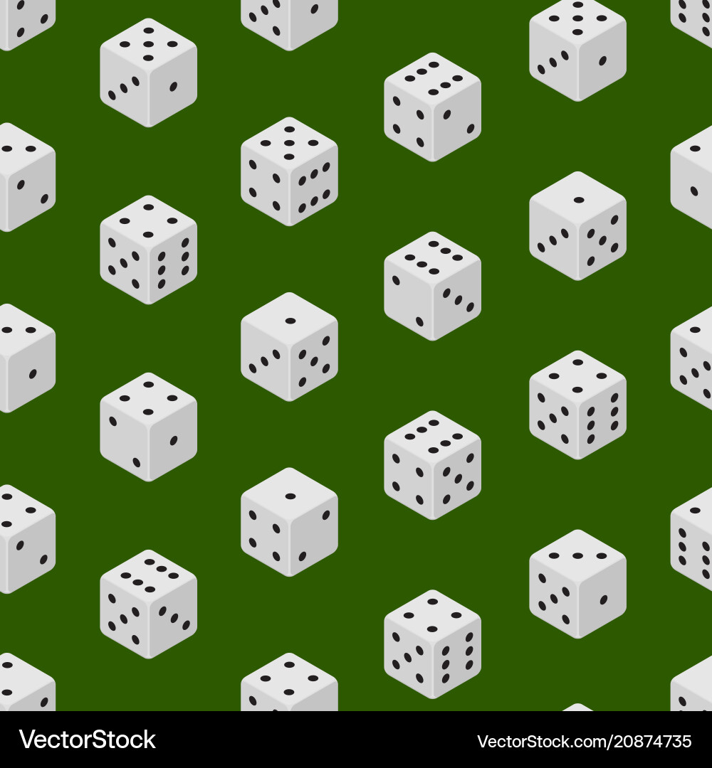 3d dice combinations seamless pattern background Vector Image