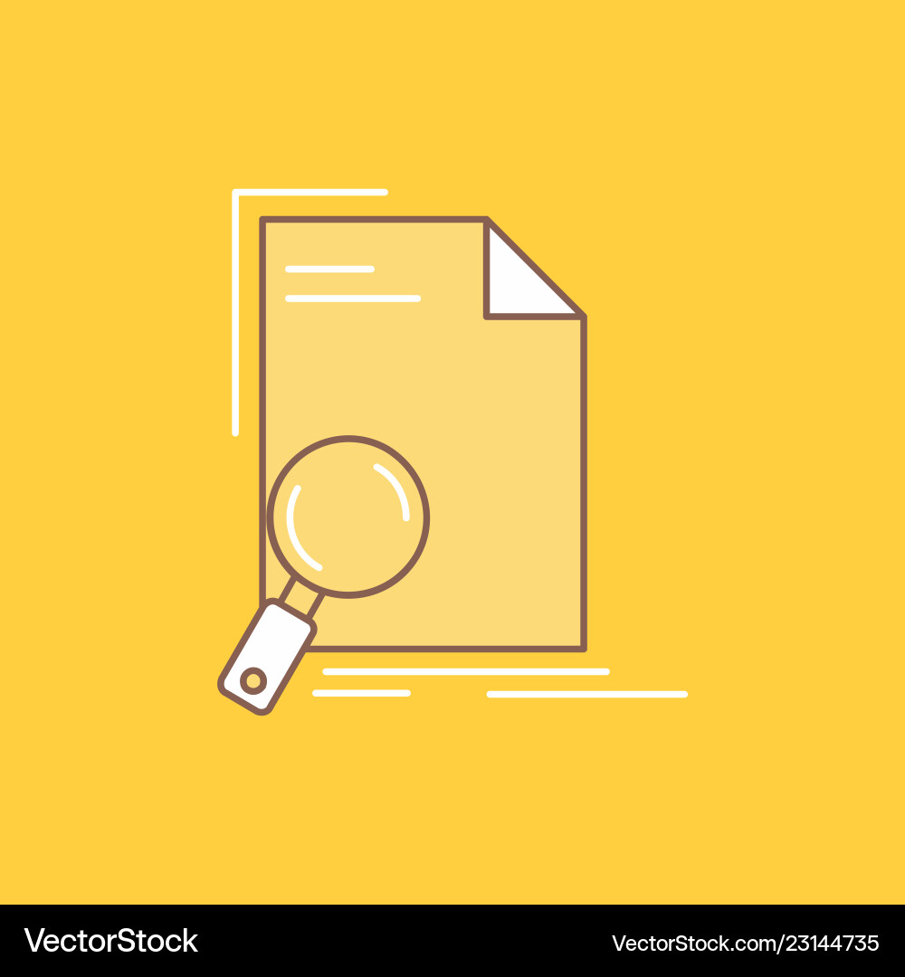 Analysis document file find page flat line filled Analysis document file find page flat line filled Vector Image