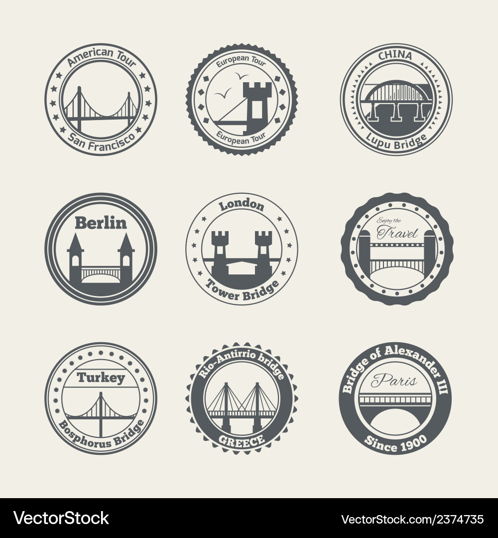 Bridge Icon Set Royalty Free Vector Image - VectorStock