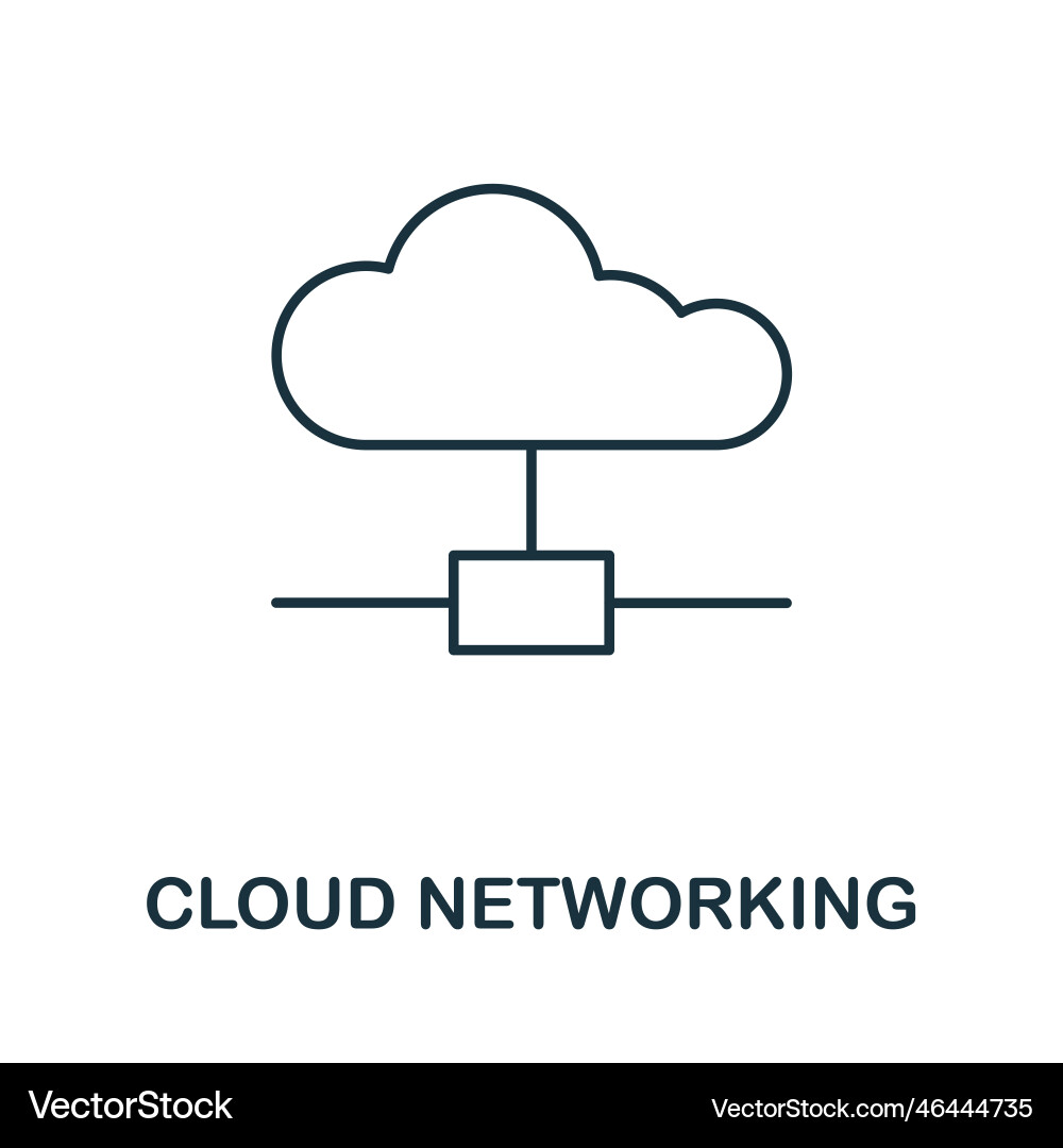 Cloud networking line icon element sign from vector image