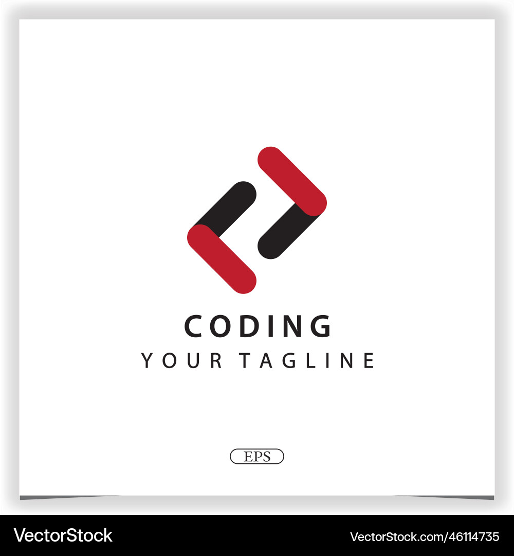 Coding or programmer logo premium elegant vector image