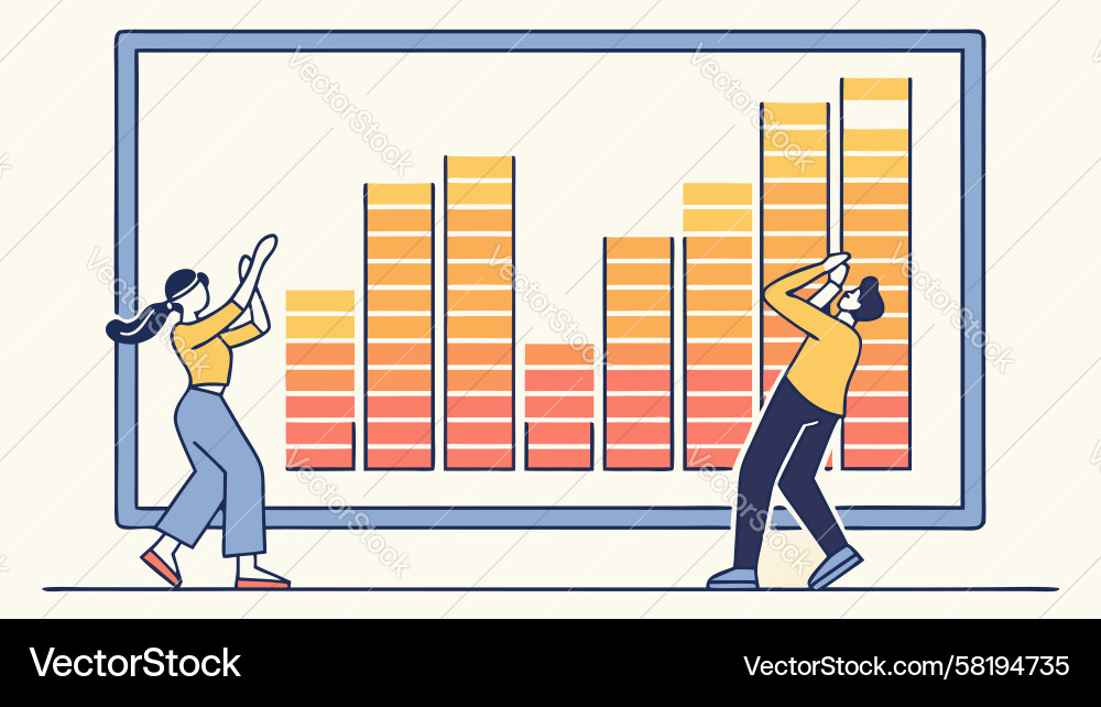 Data Visualization with User Interaction Vector Image