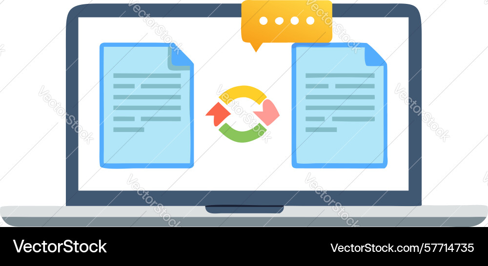 Laptop with content refresh for updated vector image