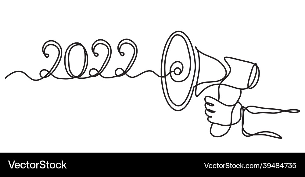 Megaphone as continuous lines drawing Vector Image