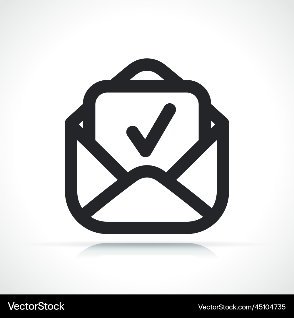 Open mail envelope with checkmark Vector Image