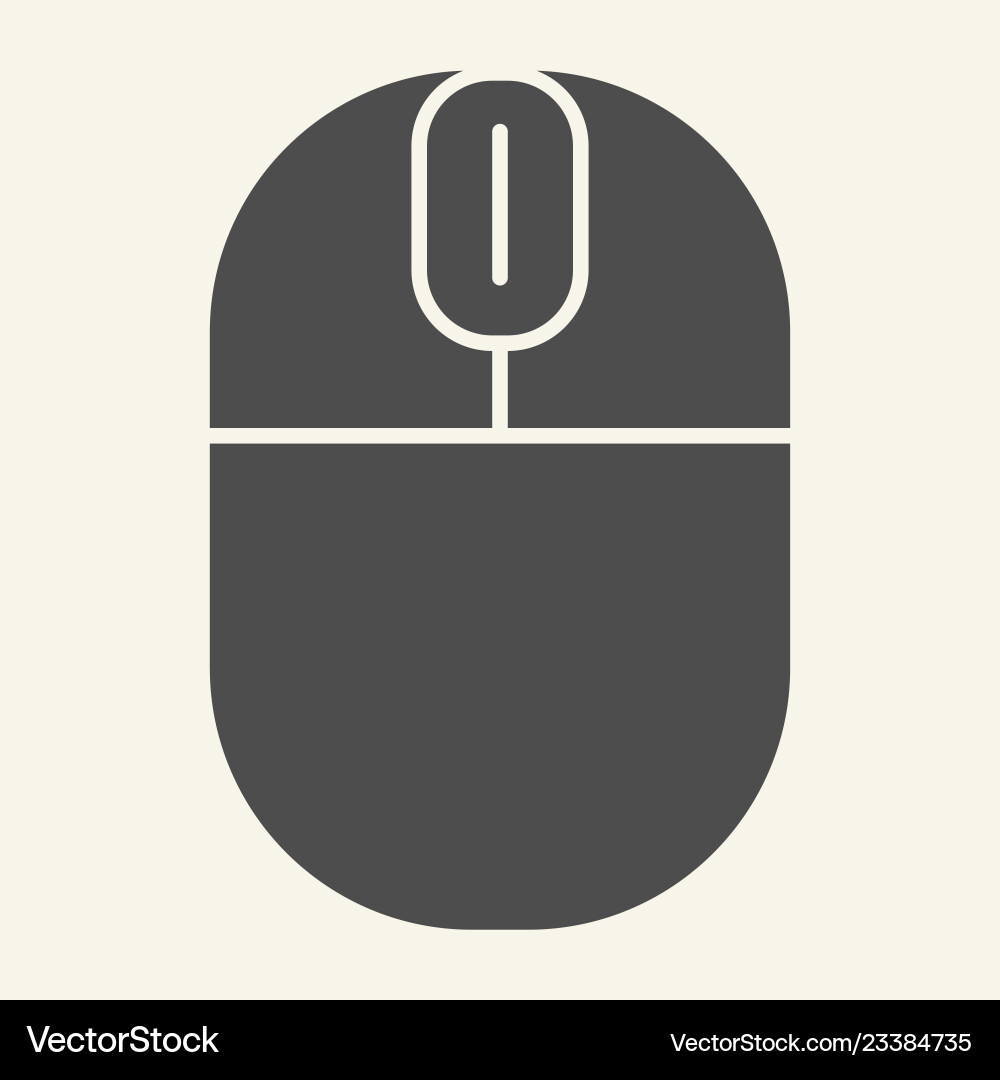 Pc mouse solid icon computer device Pc mouse solid icon computer device vector image