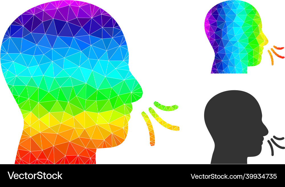 Polygonal sniff icon with spectrum gradient Vector Image