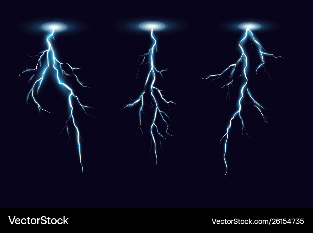 Realistic Lightning Storm vector image