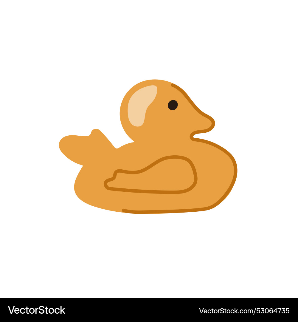 Rubber duck in a flat style design of simple Vector Image