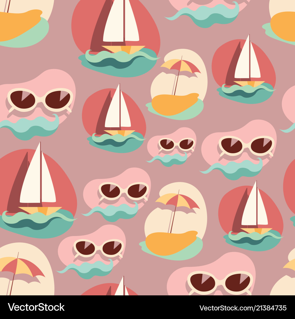 Seamless background pattern with summer elements vector image