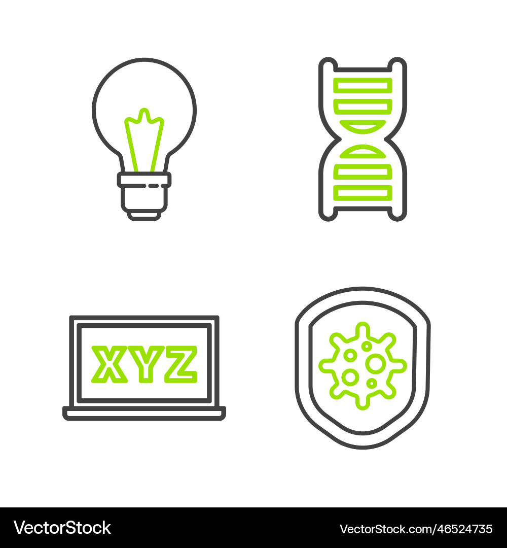 Set line shield protecting from virus xyz Set line shield protecting from virus xyz vector image