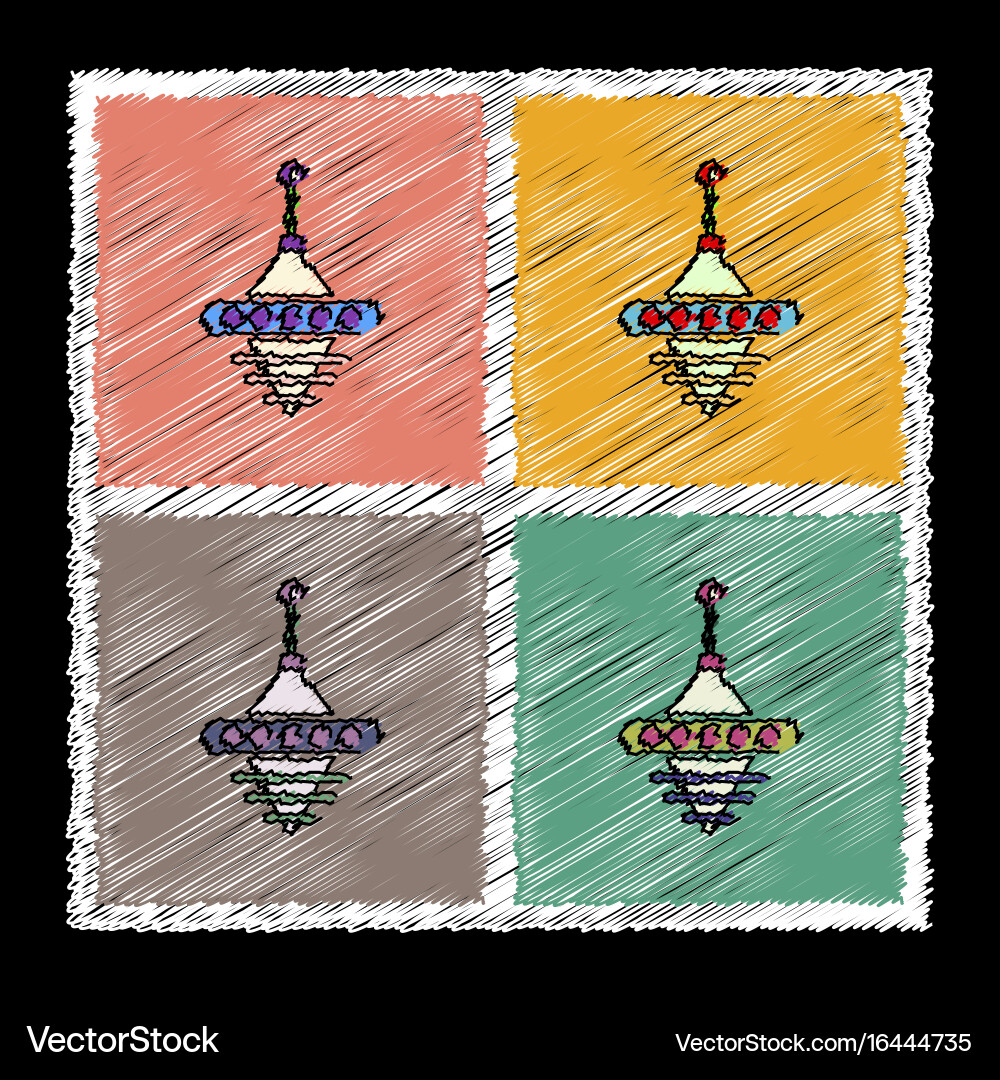 Set of flat shading style icons rotating vector image