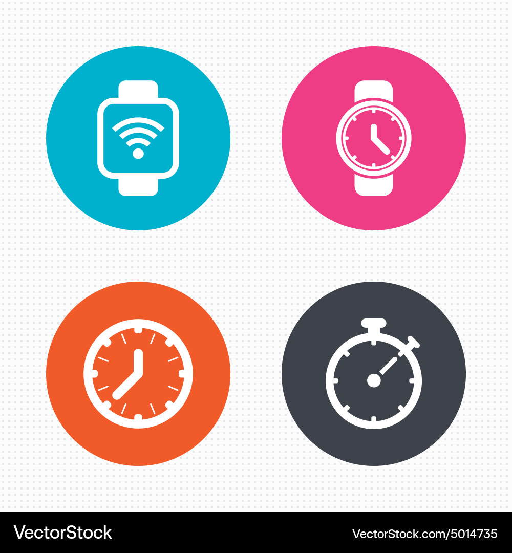 Smart watch mechanical clock time and timer vector image