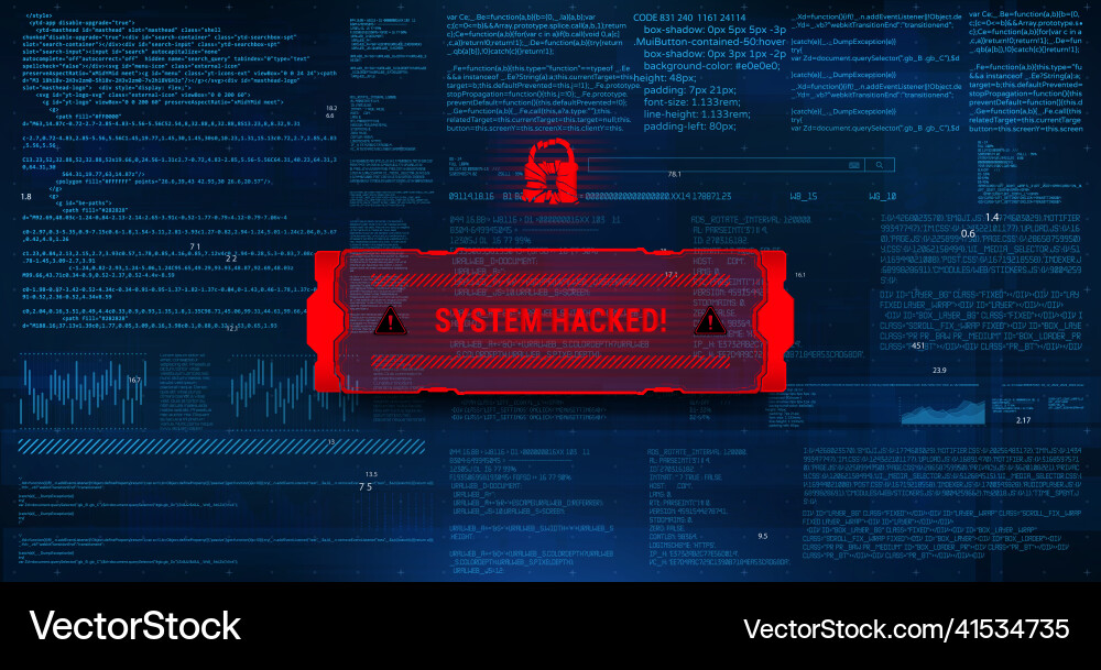 System hacking with info message background System hacking with info message background vector image