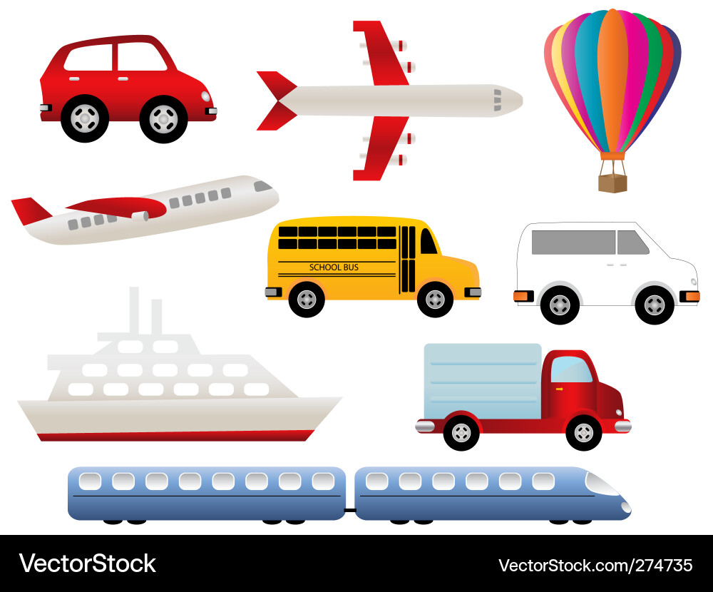 Transportation Icons Collection Vector Image