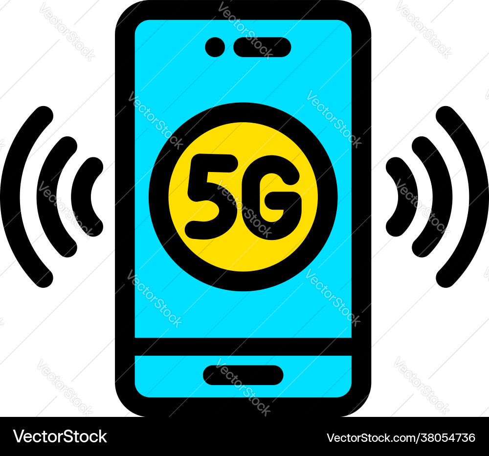 5g color icon in simple style 5g color icon in simple style vector image
