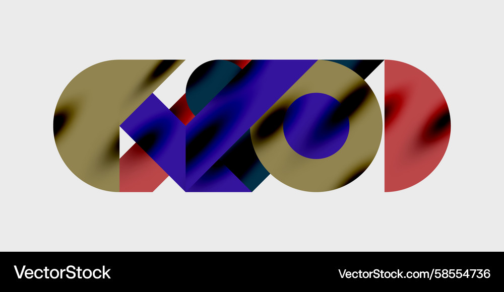 Abstract composition features overlapping rounded Vector Image