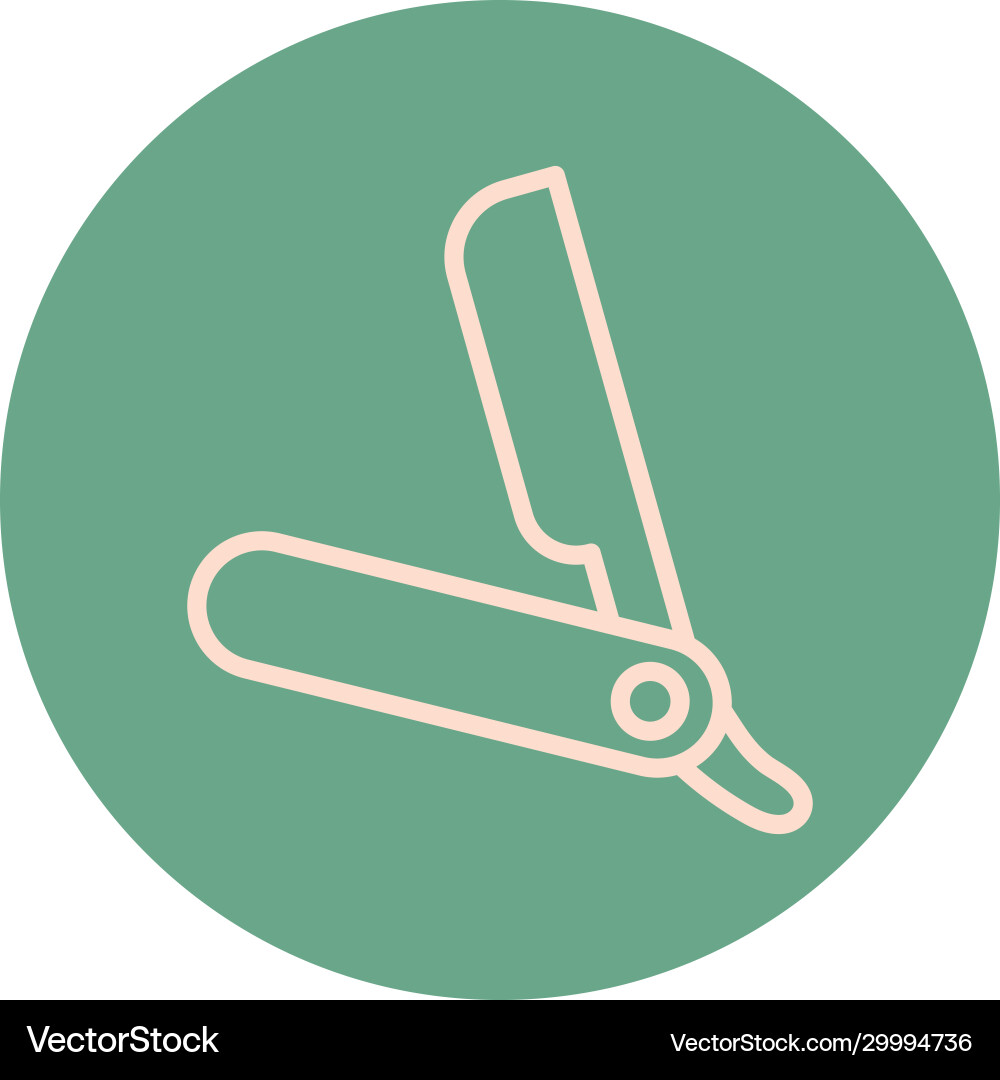 Barber razor block and line icon Vector Image