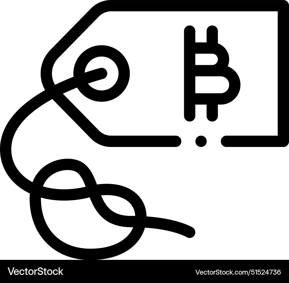 Bitcoin icon thin linear style design isolated Bitcoin icon thin linear style design isolated vector image