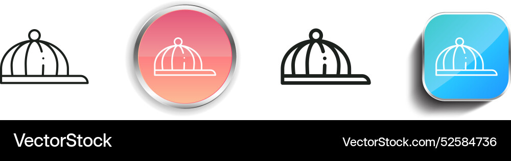 Cap icon thin linear regular and button style Cap icon thin linear regular and button style Vector Image