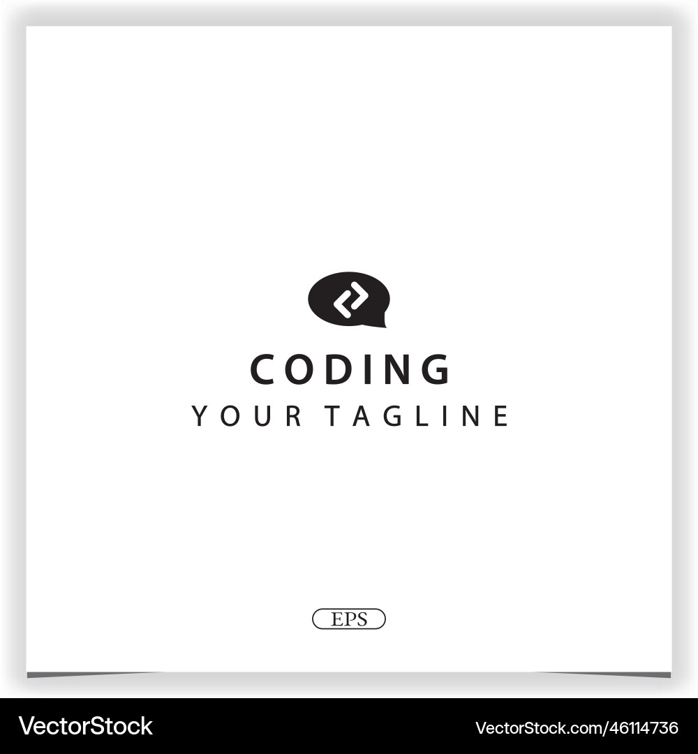 Chat coding or programmer logo premium elegant Chat coding or programmer logo premium elegant vector image