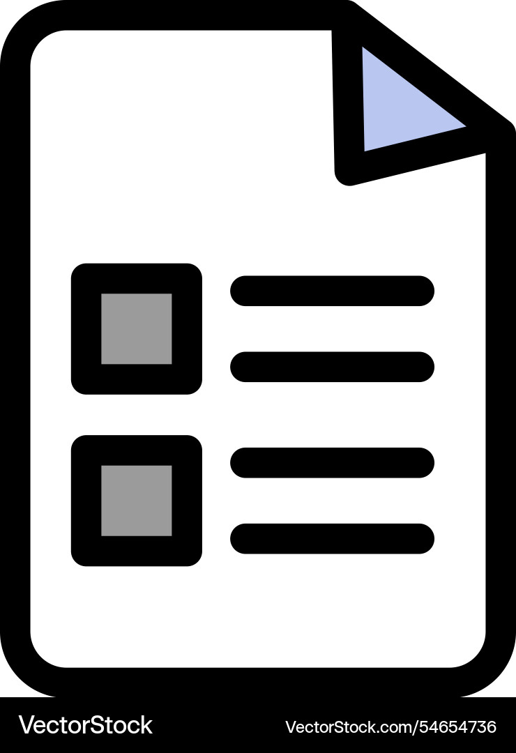 Document with bullet points icon symbol - to do Vector Image
