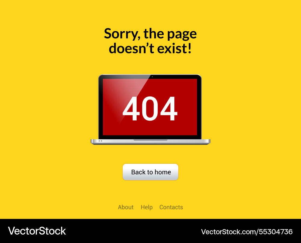 Error 404 page not found website web failure Error 404 page not found website web failure vector image