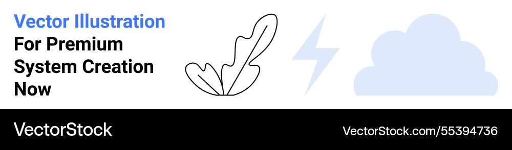 Feather lightning bolt and cloud representing vector image