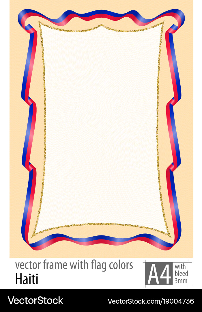 Frame and border of ribbon with the colors Vector Image