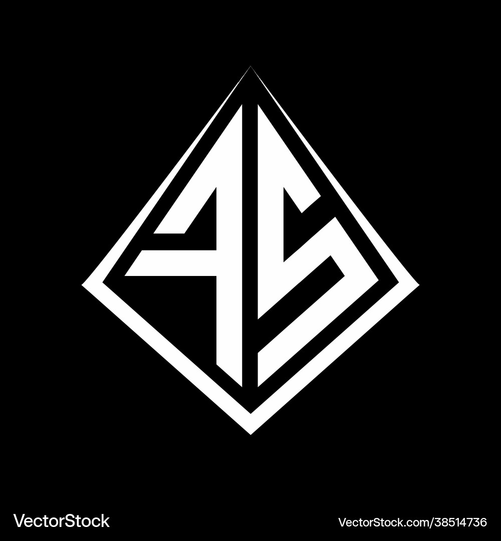 Fs logo letters monogram with prisma shape design Fs logo letters monogram with prisma shape design Vector Image
