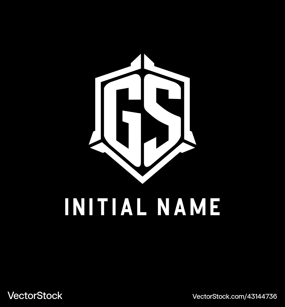 Gs logo initial with shield shape design style Gs logo initial with shield shape design style Vector Image
