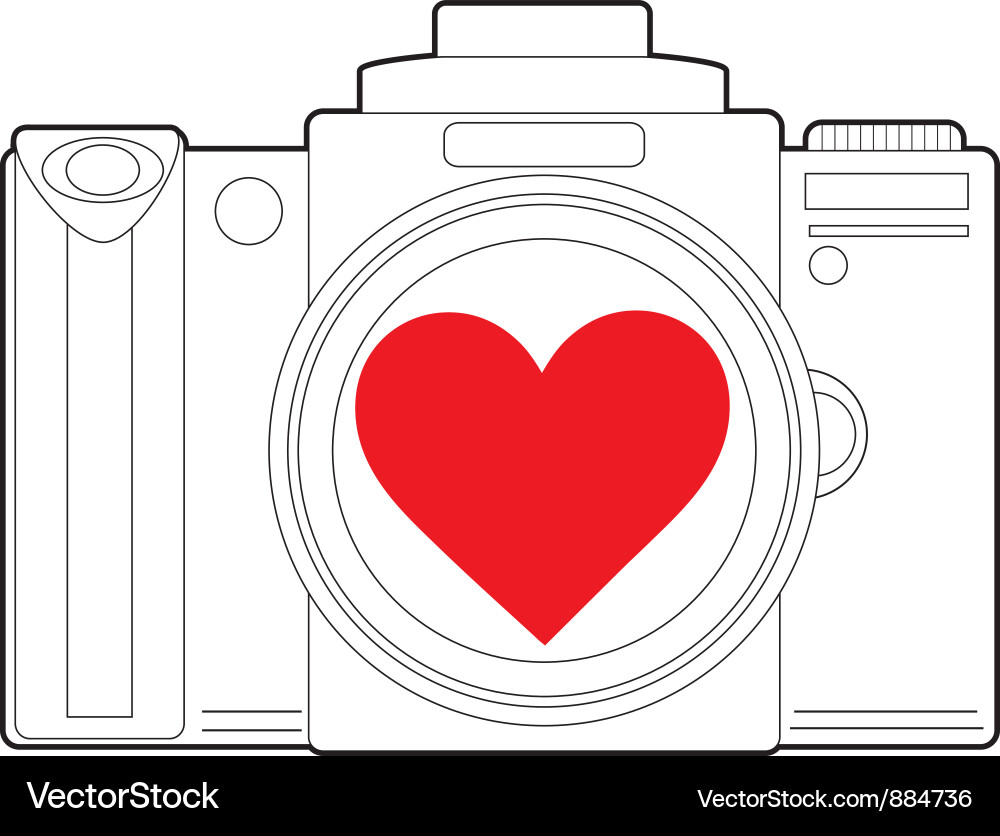 Herz-Kamera Snapshot Vektorbild
