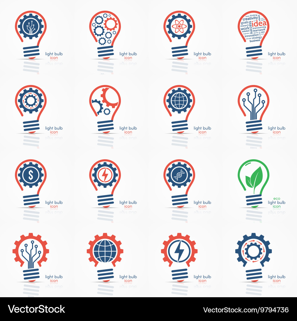 Lightbulb Idea Icons - Business Concepts Vector Image
