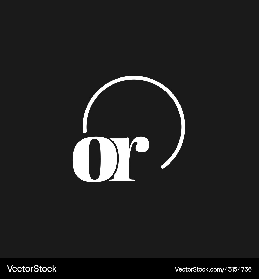 Logo initials monogram with circular lines Vector Image