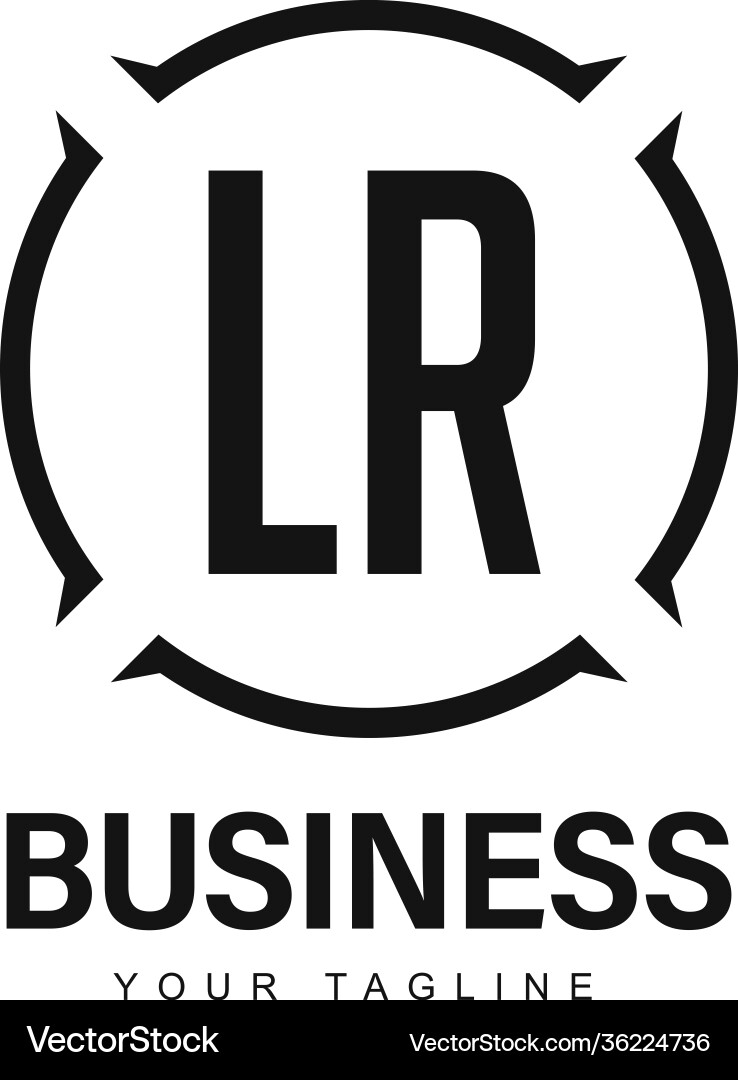 Lr initial a logo design with abstract style Lr initial a logo design with abstract style vector image