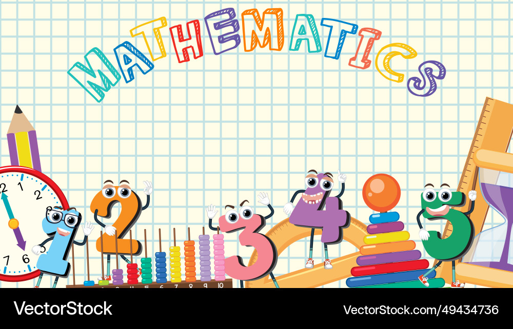 Mathematics notebook with checkered background vector image